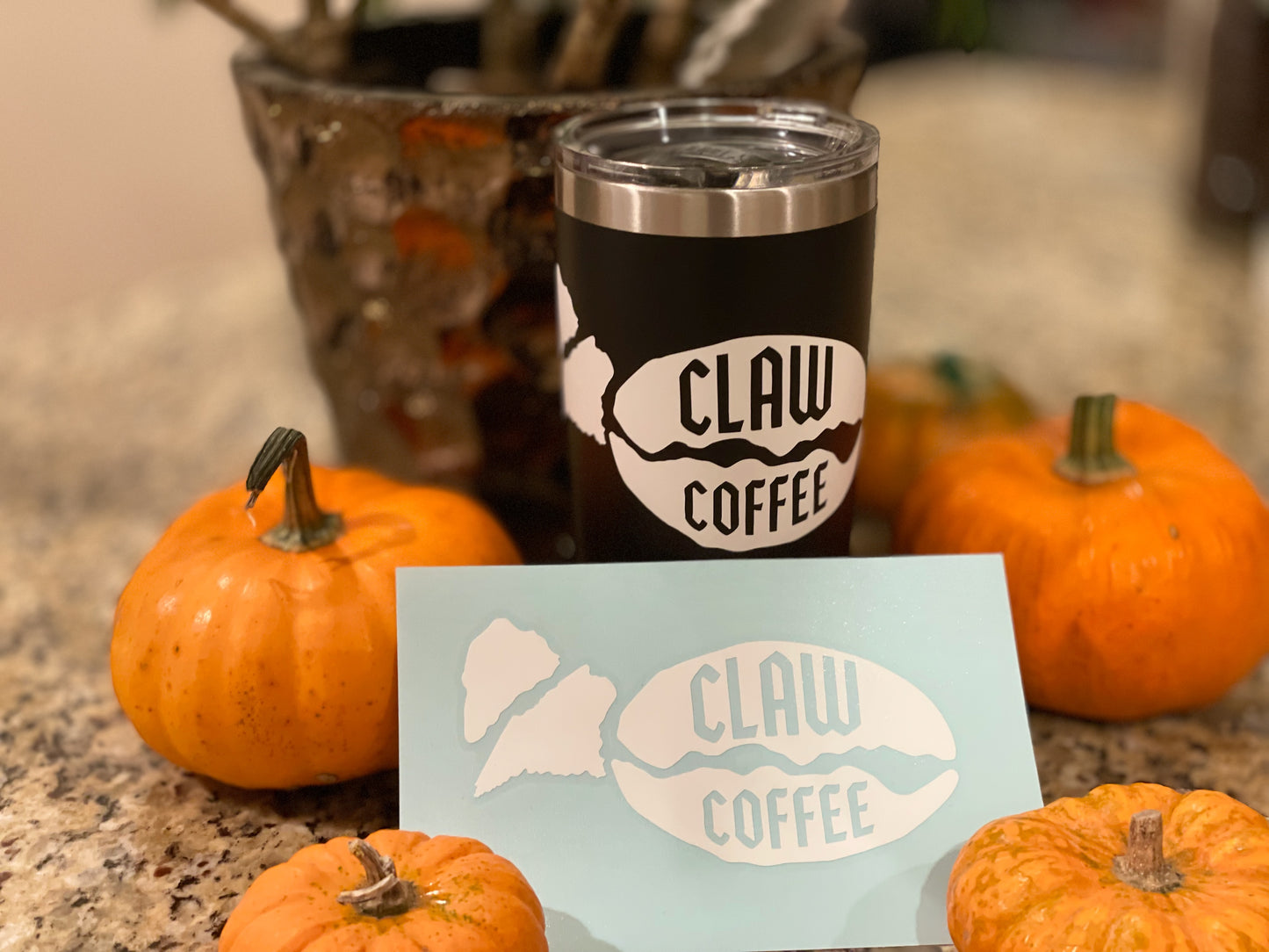 5" x 2.6" Claw Coffee Vinyl Transfer Sticker